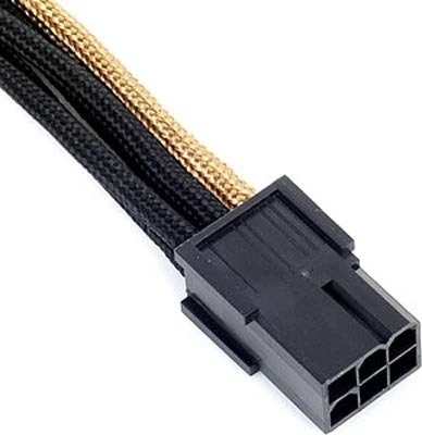 SilverStone PP07-IDE6BG, 6-Pin PCIe Verlängerung 250mm, sleeved schwarz/gold