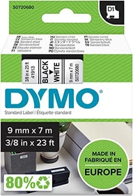 Dymo D1 Beschriftungsband, 9mm, schwarz/weiß