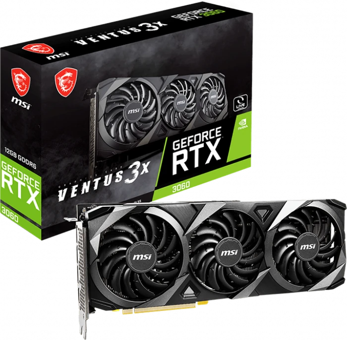 MSI GeForce RTX 3060 Ventus 3X 12G, 12GB GDDR6, HDMI, 3x DP