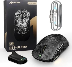Attack Shark RS3 ULTRA Carbon Fiber 8KHz Wireless, Forged Black, inkl. C06 Ultra LED Kabel, USB/Bluetooth