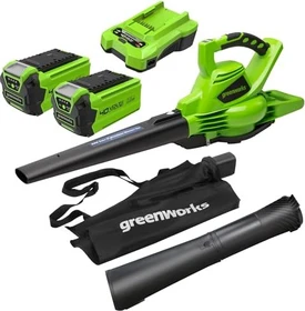 Greenworks Tools GD40BVK2X Akku-Laubsauger/-bläser inkl. 2 Akkus 2.0Ah