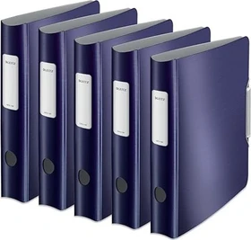 Leitz Qualitäts Ordner 2-Ring 180° Active Style, 65mm, A4, titanblau, 5er-Pack