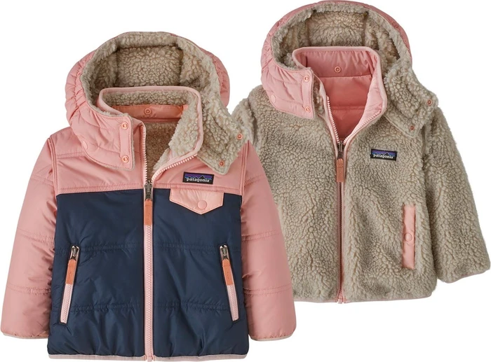Patagonia Baby Reversible Tribbles Hoody Funktionsjacke new navy/mallow pink (Junior)