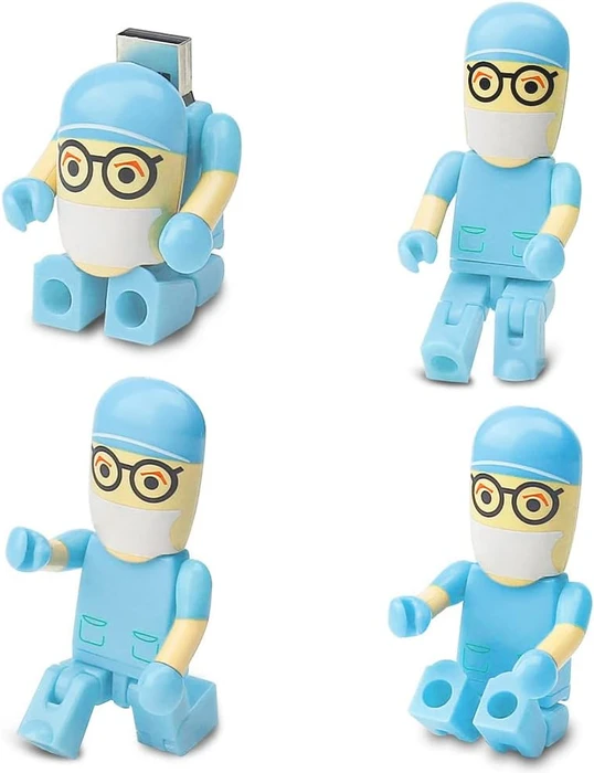 Diverse USB-Sticks Cartoon Arzt mit Mundschutz 8GB blau, USB-A, USB 2.0