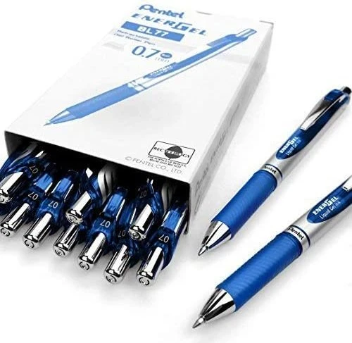 Pentel EnerGel XM BL77 Gelroller blau/silber, 12er-Pack