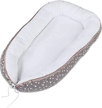 Babybay Piqué Kuschelnest sterne taupe/weiß