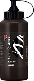 Marabu Artist Acryl Acrylfarbe, lampenschwarz, 500ml