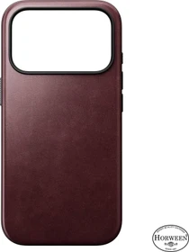 Nomad Modern Leather Case (Horween) für Apple iPhone 18 Pro burgundy