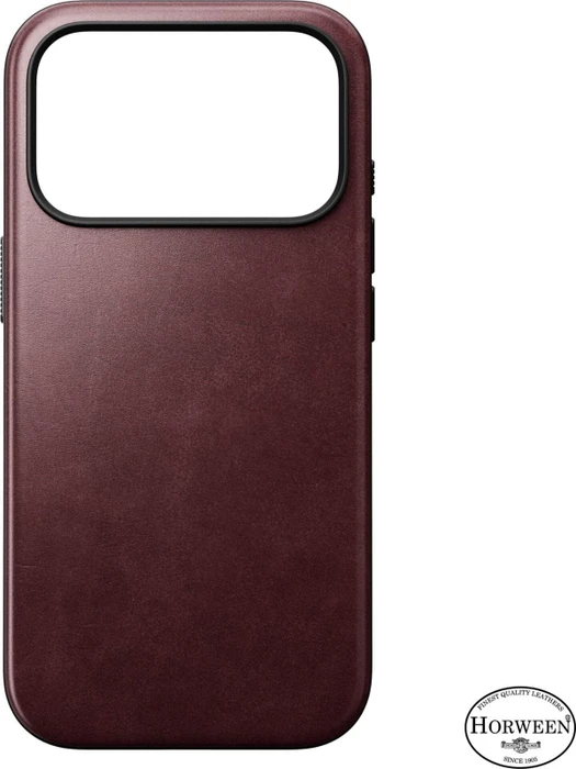 Nomad Modern Leather Case (Horween) für Apple iPhone 18 Pro burgundy