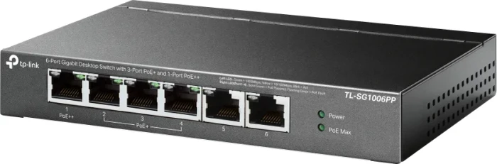 TP-Link TL-SG10 Desktop Gigabit Switch, 6x RJ-45, 64W PoE++