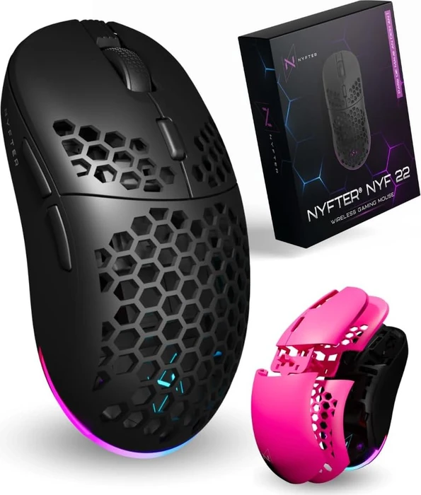 Nyfter NYF 22 Wireless Gaming Mouse Black/Pink, USB