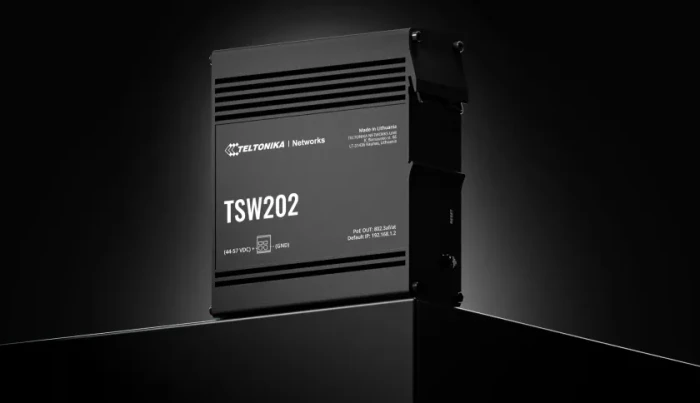Teltonika TSW Industrial Railmount Gigabit Managed Switch, 8x RJ-45, 2x SFP, 240W PoE+, Profinet Class B