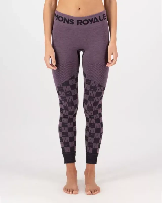 Mons Royale Ascender Merino Hose lang mauve/black (Damen)