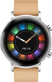 Huawei Watch GT 2 Classic 42mm silber mit Lederarmband gravel beige