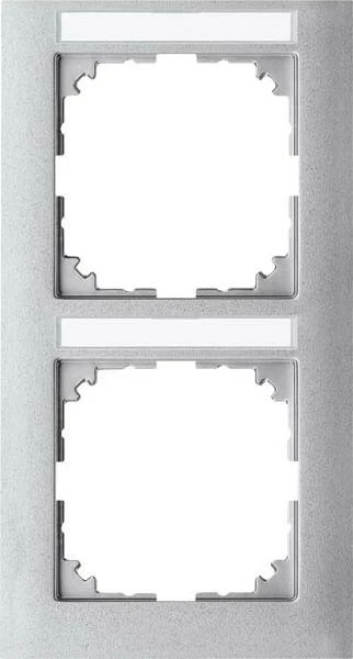 Merten System M M-Pure Rahmen 2fach senkrecht Thermoplast edelmatt, aluminium