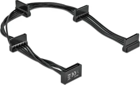 DeLOCK 15-Pin SATA Strom Stecker auf 4x 15-Pin SATA Strom Buchse, Adapterkabel, schwarz, 40cm (60395)