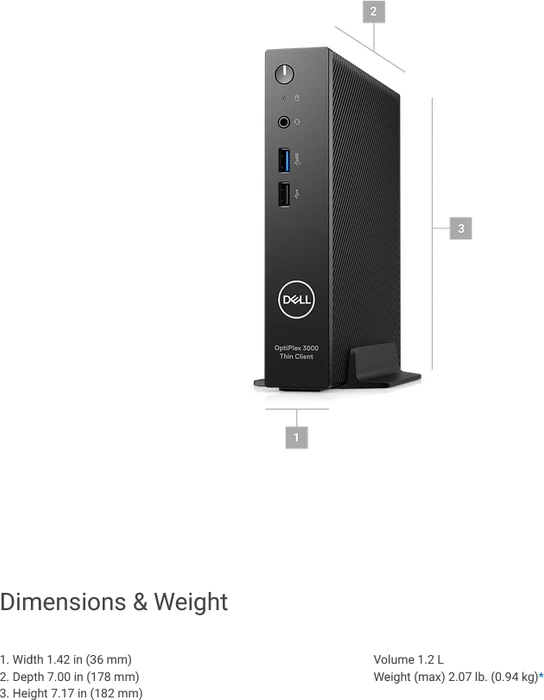 Dell OptiPlex 3000 Thin Client, Pentium Silver N6005, 8GB RAM, 256GB SSD