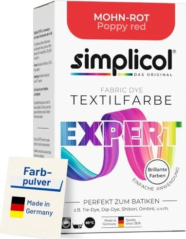 Simplicol Textilfarbe Expert mohn-rot, 1 Stück