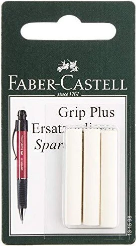 Faber-Castell Ersatzradierer für Grip Plus Druckbleistift, weiß, 3er-Pack