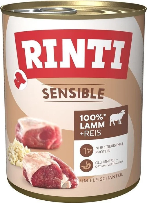 Finnern Rinti Sensible Lamm und Reis, 9.60kg (12x 800g)