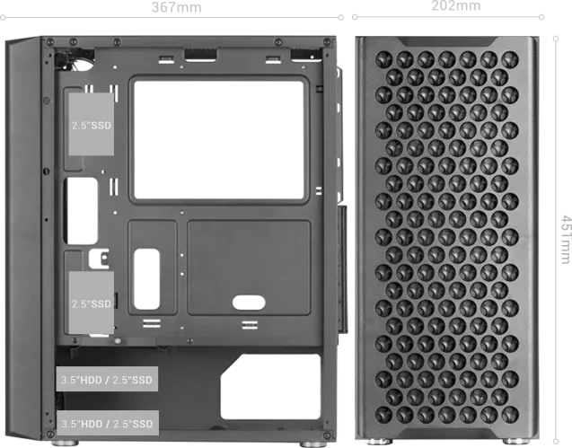 Mars Gaming MC-iPRO White, Glasfenster