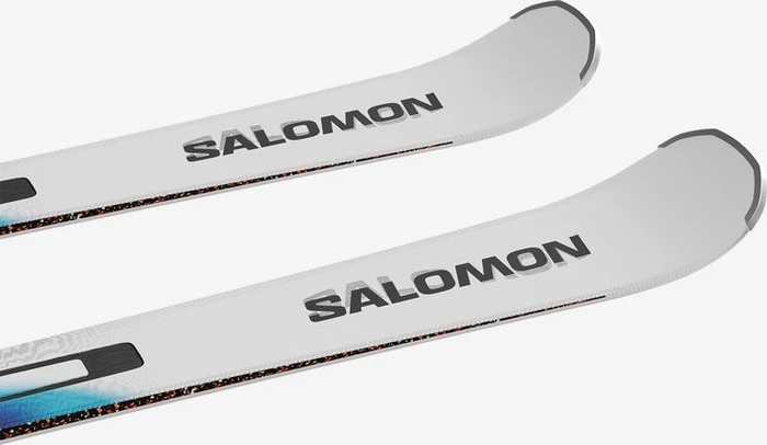 Salomon Addikt + MI12 GW white/neon blue (inkl. Bindung) (Modell 2025/2026)