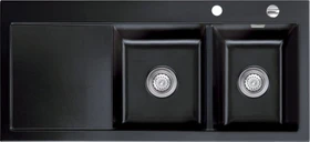systemceram Mera Double Einbau Becken rechts nero