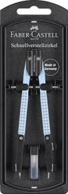 Faber-Castell Grip Schnellverstellzirkel mit Gelenken, sky blue, Etui