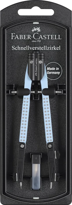 Faber-Castell Grip Schnellverstellzirkel mit Gelenken, sky blue, Etui