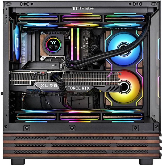 Thermaltake SWAFAN 120 EX INFINITY ARGB Sync Wood Edition, braun, 124mm, 3er-Pack