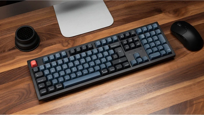 Keychron K10 Pro, schwarz/blaugrau, LEDs RGB, Keychron K Pro BROWN, USB/Bluetooth, DE