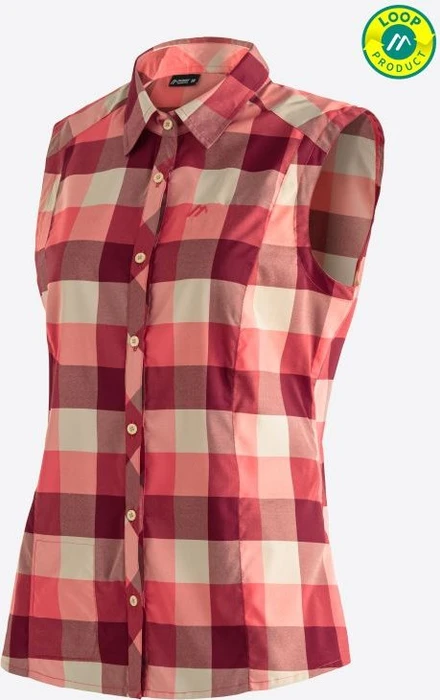 Maier Sports Sana Hemd ärmellos red check (Damen)