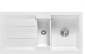systemceram Genea 100 Einbau Becken reversibel mit Ablauffernbedienung polar