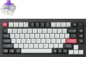 Keychron Q1 HE, Carbon Black, 75%, PBT, LEDs RGB, Gateron 2.0 Magnetic Nebula, USB/Bluetooth, US