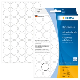 Herma Markierungspunkte 19mm weiß, 32 Blatt