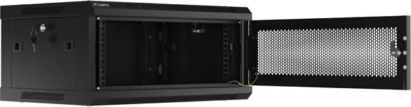 Lanberg WF01 Series 19" Wandschrank 4HE, hängend, Flatpack, Gitternetztür, IP20, RAL 9004, 450mm tief