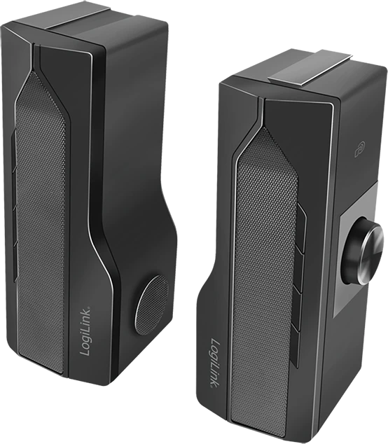 LogiLink Barre de Son Mobile avec lumière de fête, système de Son de Jeu 2 en 1, Connexion Via Bluetooth V5.0 ou Jack stéréo 3,5 mm, Noir