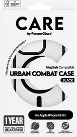 PanzerGlass Care Flagship Case Urban Combat Black Frame MagSafe für Apple iPhone 15 Pro schwarz