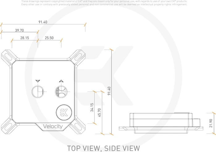 EK Water Blocks Quantum Line EK-Quantum Velocity RGB, Nickel Acryl