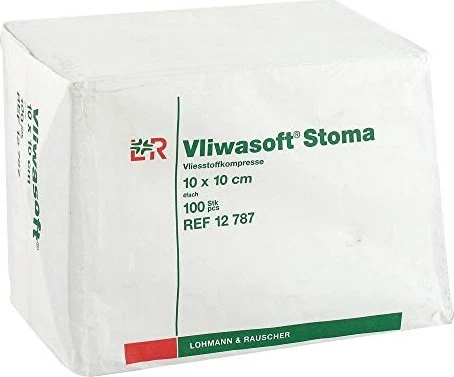 Lohmann & Rauscher Vliwasoft Stoma Kompressen 4-lagig steril, 10 x 10cm, 100 Stück