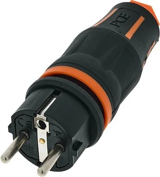 PC-Electric TopTaurus2 Schutzkontaktstecker 2SL IP54 schwarz/orange