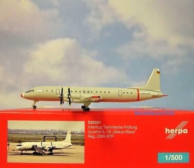 Herpa Interflug Technische Prüfung - Flugsicherung Ilyushin IL-18 Graue Maus