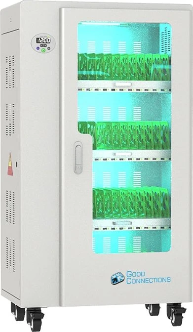 Good Connections Antares Pro T60C, Mobiler Ladeschrank mit UV-C-Desinfektion, grau, für Tablets, 30 Geräte bis 11"