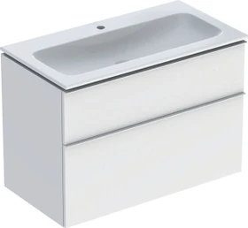 Geberit iCon Set Möbelwaschtisch/Unterschrank 90cm weiß, Korpus: weiß/lackiert matt, Griff: weiß/pulverbeschichtet matt