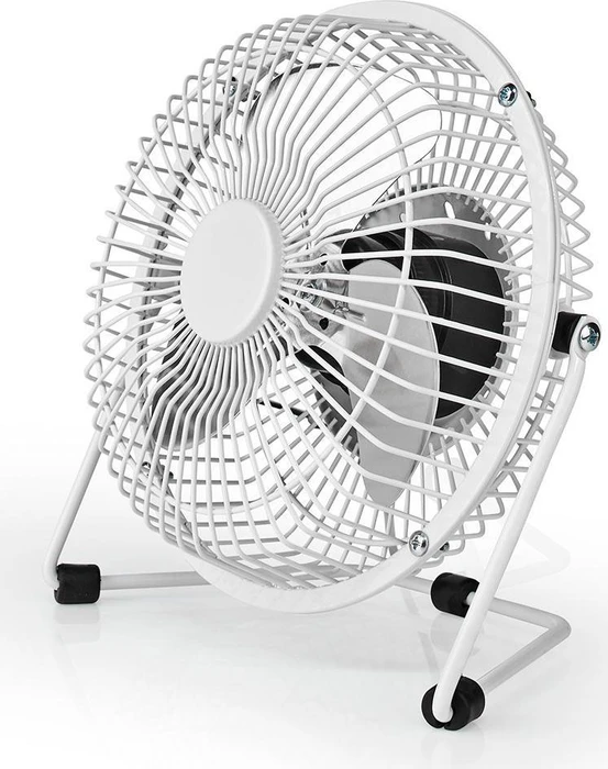 Nedis FNDK1WT15 USB Mini Tischventilator aus Metall 15cm weiß