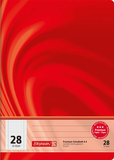 Brunnen Vivendi Schulheft, A4, Lineatur 28, rot, 32 Blatt