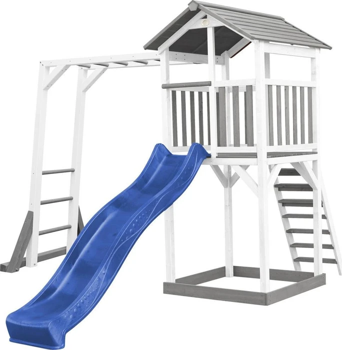 Axi Spielturm Beach Tower mit Klettergerüst weiß/grau/blau