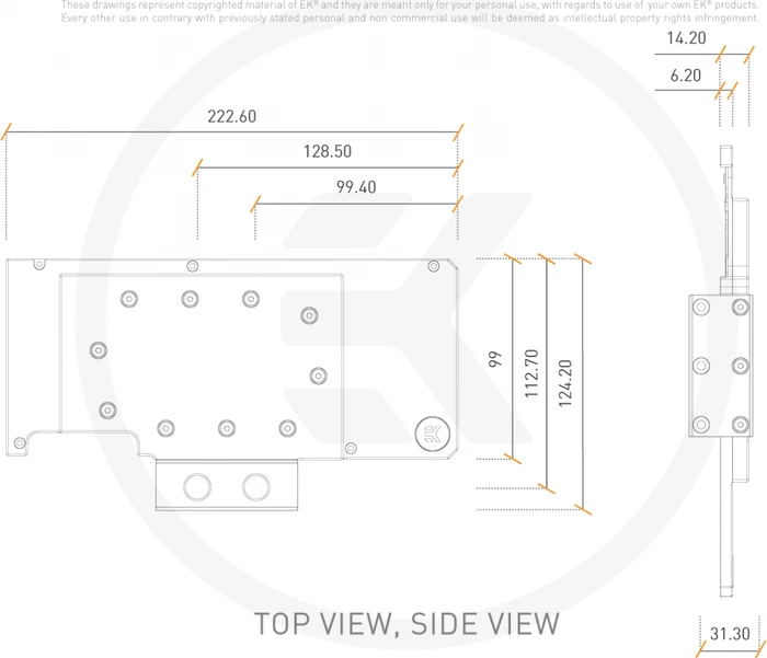 EK Water Blocks Quantum Line EK-Quantum Vector RE RTX 3080/3090 Active Backplate Acetal