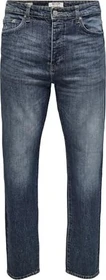 ONLY & SONS Tapered Mid Yoke Jeans dark blue denim (Herren)
