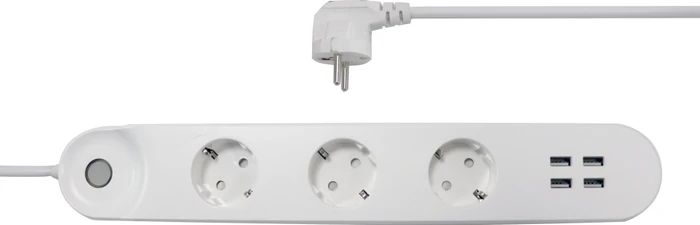 Denver SHP-300U Smart Steckdosenleiste 3-fach, 3680W, 4x USB-A, Smart-Steckdosenleiste